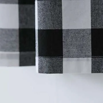 NATUS WEAVER Buffalo Check Tie Up Curtain - 42x45 Inches