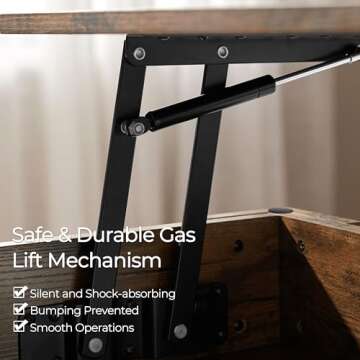 Yaheetech Vintage Lift Top Coffee Table with Hidden Storage