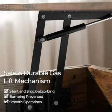 Yaheetech Vintage Lift Top Coffee Table with Hidden Storage