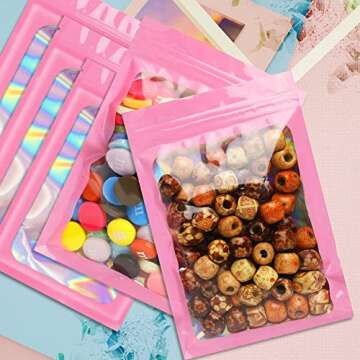 Funfery Holographic Mylar Bags for Food & Jewelry 100pcs