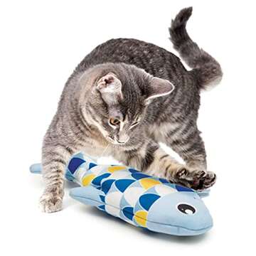 Catit Groovy Fish Interactive Cat Toy with Catnip, Blue