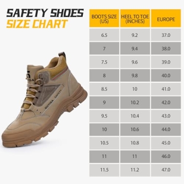 GUSAYEX Men's Lightweight Steel Toe Work Boots