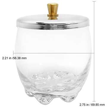 Beauticom Crystal Glass Dappen Dish - Set of 3 for Acrylic Nail Essentials