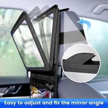 Brislut Baby Car Mirror with Tablet Holder, Road Trip Essentials for Kids, Back Seat Mirror to See R...