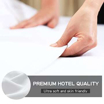 FreshCulture Twin Flat Sheet - Hotel Quality Twin Flat Sheet Only - Brushed Microfiber Top Sheet - Ultra Soft & Breathable - Wrinkle-Free - Easy Care - Single Flat Sheet (Twin, White)