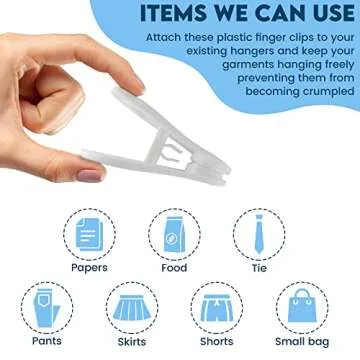 Multi-Purpose Hanger Clips - 30 Pack for Durable Storage