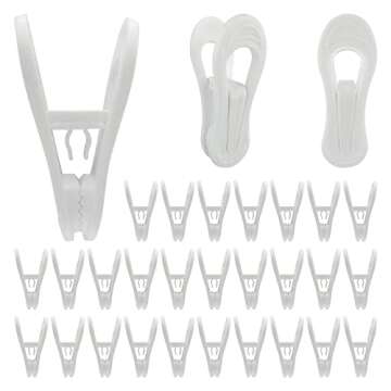 Multi-Purpose Hanger Clips - 30 Pack for Durable Storage