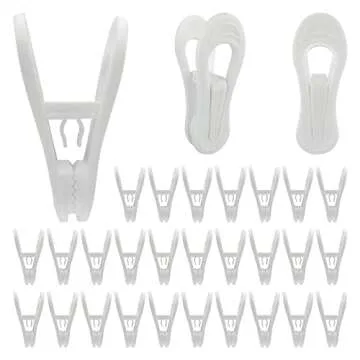 Multi-Purpose Hanger Clips - 30 Pack for Durable Storage