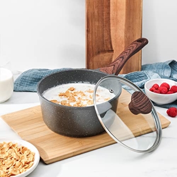 SENSARTE 1.5QT Sauce Pan with Lid - Nonstick & Induction