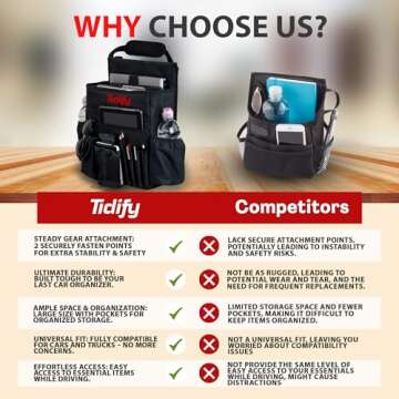 Tidify Car Front Seat Organizer with Tablet Storage