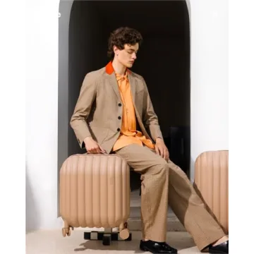 Stylish Lightweight 24 Inch Checked Luggage with Wheels