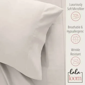 lalaLOOM Twin Bed Sheet Set, Soft Microfiber Hotel Luxury Bedding, Extra Deep Pocket, 3 Piece Sheets...