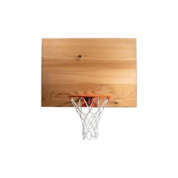 Cali Kiwi Pros Elite Mini Basketball Hoop & Ball Set, Wall Mount, Indoor Made in The USA Cedar Backboard. Includes 9” Hoop, Net, Pump & 5 Mini Basketballs. (Natural)