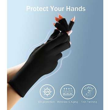 Easkep 120W UV Light for Nails - UV Nail Lamp with UV Gloves Kit Nail Dryer UV Lamp for Gel Nails UV LED Nail Lamp Professional for Home and Salon