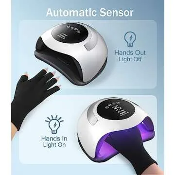 Easkep 120W UV Light for Nails - UV Nail Lamp with UV Gloves Kit Nail Dryer UV Lamp for Gel Nails UV LED Nail Lamp Professional for Home and Salon