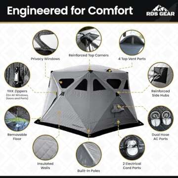 Obsidian 4 Season Camping Shelter – Instant Pop-Up Tent for 6-8 People