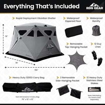 Obsidian Heavy Duty 4 Season Camping Tent – 6-8 Person Instant Shelter