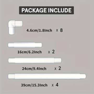 HAND U JOURNEY 2Pcs 17''x17'',11"x8" Universal Clip Frame Set, Square Rectangle Plastic Clip Frame f...