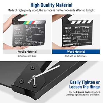 NEEWER Film Movie Clapper Board - Durable & Functional