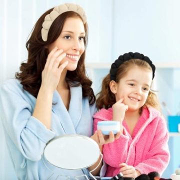 WHAVEL 2 Pack Spa Headband for Washing Face, Get Ready Headband Soft Terry Cloth Headbands Puffy Hair Band for Face Washing, Skincare, Makeup (Khaki, Black)