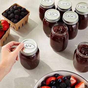 Juvale 300 Piece Dissolvable Labels for Food Storage Containers and Mason Jars, Stickers in 8 Design...