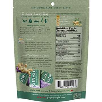The Ginger People Gin Gins Original Chewy Ginger Candy 3 Oz (pack of 2)