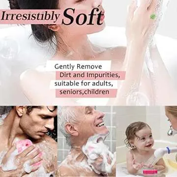 SmilePowo Double-Sided Bath Sponges Colorful Fun for All