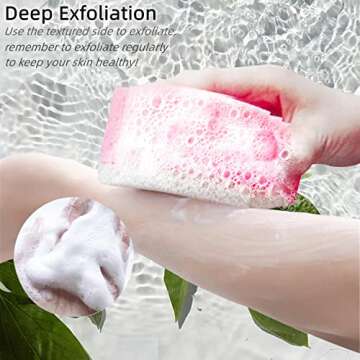 SmilePowo Double-Sided Bath Sponges, Personalized Frog Design, Soft&Gentle Cleaning Exfoliation, Loofah Body Scrubber Shower Body Sponges for Men,Women,Kids, 2 Packs Colorful as Gift for Family