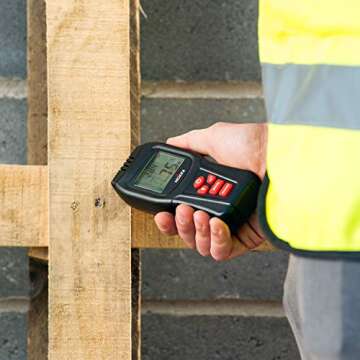 NoCry Digital Moisture Meter - Water Leak Detector and Thermometer for Wood & Building Materials, Battery and Replacement Electronic Probes Included