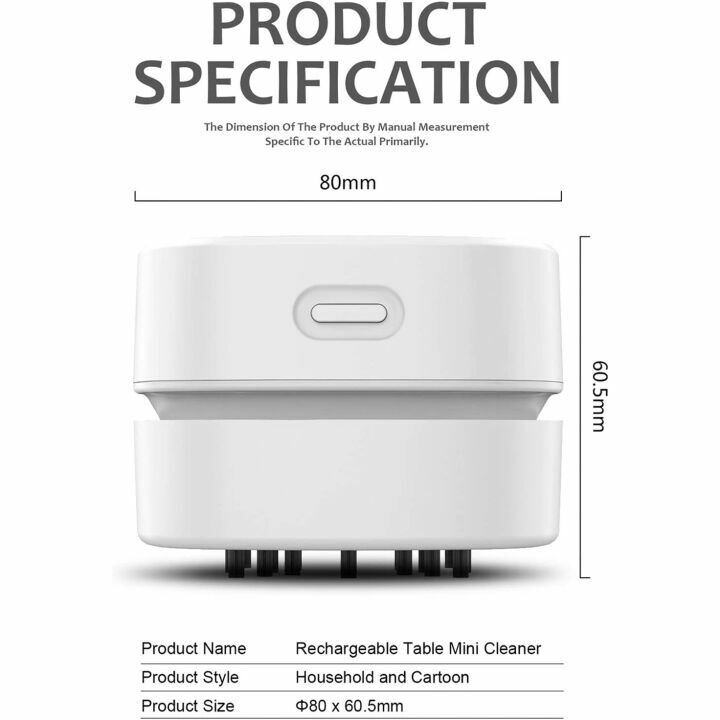 ODISTAR Mini Desktop Vacuum Cleaner - Cordless & Rotatable Design