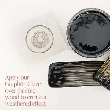 Furniture Glaze - Antique Patina Special Effects Glaze for Chalk Style Furniture Paint, Eco-Friendly Wood Stain, 6 Color Choices - Graphite [Black] - Pint (16 oz)