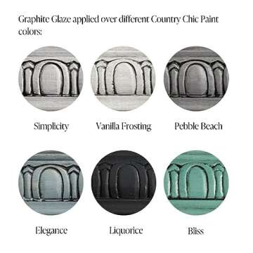 Furniture Glaze - Antique Patina Special Effects Glaze for Chalk Style Furniture Paint, Eco-Friendly Wood Stain, 6 Color Choices - Graphite [Black] - Pint (16 oz)