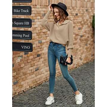 MEROKEETY Women's Batwing Long Sleeve Pullover Sweater