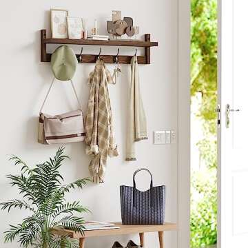 Stylish AMBIRD Wall Hooks with Shelf for Easy Organization