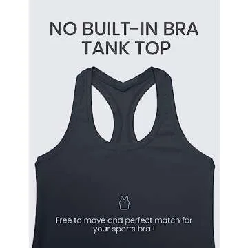 CRZ YOGA Butterluxe Racerback Workout Tank Tops for Women Sleeveless Camisole Gym Athletic Yoga Shirts True Navy Small