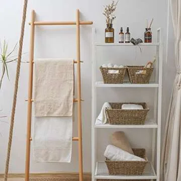 StorageWorks Seagrass Storage Baskets, Medium Wicker Baskets with Built-in Handles, 2 Pack