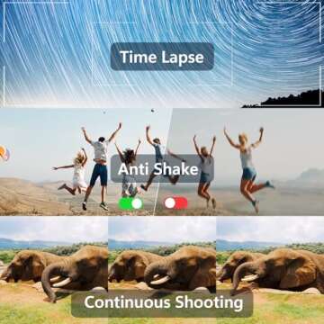 4K Digital Camera, Photography Autofocus 48MP YouTube Vlogging Camera, 16X Digital Zoom Video Camera Anti-Shake with 32GB Micro Card, Compact Point and Shoot Travel Cameras for Gifts(Brown)