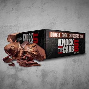 Rich Piana 5% Nutrition 'KTCO' Knock The Carb Out Keto Bars, High Protein Snack, Low Sugar, Keto-Friendly Meal Replacement with Fiber, Egg Whites, 10 Count (Double Dark Chocolate Chip)
