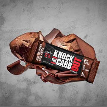 Rich Piana 5% Nutrition 'KTCO' Knock The Carb Out Keto Bars, High Protein Snack, Low Sugar, Keto-Friendly Meal Replacement with Fiber, Egg Whites, 10 Count (Double Dark Chocolate Chip)
