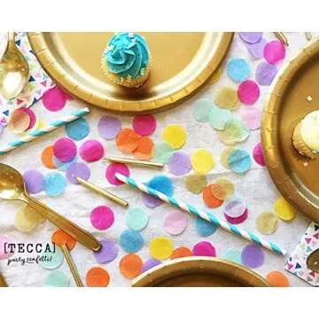 TECCA Confetti - Premium Quality Colorful Tissue Paper Confetti Circles - Specially Crafted for Birt...
