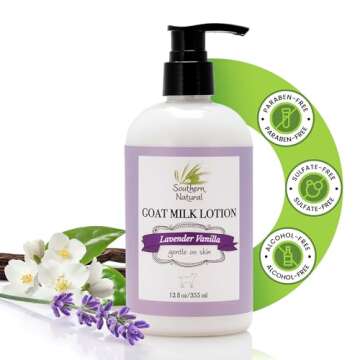 Southern Natural Goat Milk Lotion – Nourishing Face, Body & Hand Moisturizer for Dry & Sensitive S...