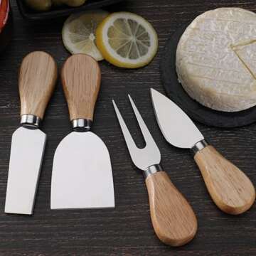 Linwnil Cheese Knife Set for Charcuterie Accessories Stainless Steel Knives Cheese Slicer