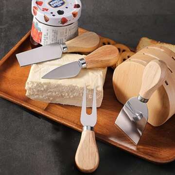 Linwnil Cheese Knife Set for Charcuterie Accessories Stainless Steel Knives Cheese Slicer