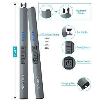 FUKKUDA USB Rechargeable Electric Candle Lighter - Windproof & Safe