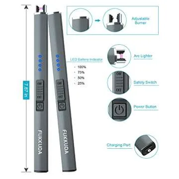 FUKKUDA USB Rechargeable Electric Candle Lighter - Windproof & Safe