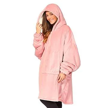 THE COMFY Original Quarter-Zip | Floor Length Sherpa Lined Microfiber Fleece Wearable Blanket, Oversized Design with Hood and Pocket, From Shark Tank, for Women & Men, Warm and Cozy Gifts
