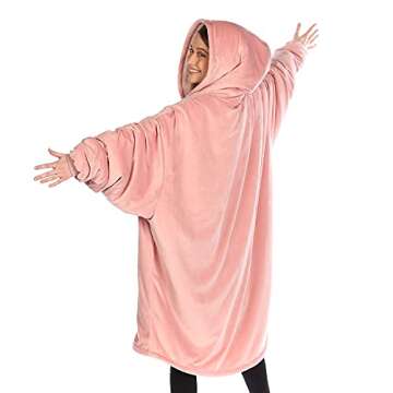 THE COMFY Original Quarter-Zip | Floor Length Sherpa Lined Microfiber Fleece Wearable Blanket, Oversized Design with Hood and Pocket, From Shark Tank, for Women & Men, Warm and Cozy Gifts