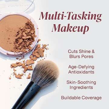 Mineral Fusion Pressed Powder Foundation - Lightweight, Talc-Free Makeup, 0.32 Oz