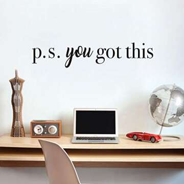 IARTTOP You Got This Wall Decal,Inspirational Quote Positive Attitude Wall Sticker for Bathroom Mirr...