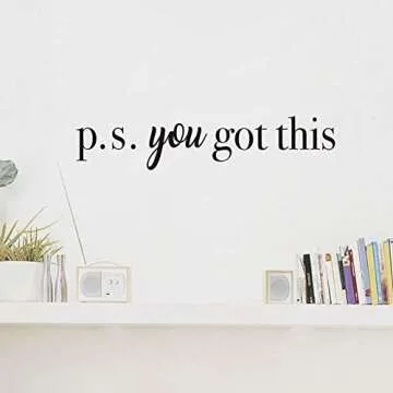 IARTTOP You Got This Wall Decal,Inspirational Quote Positive Attitude Wall Sticker for Bathroom Mirror Bedroom Decor, Motivational Family Lettering Stickers Decoration, Mirror Decals Bathroom,Black